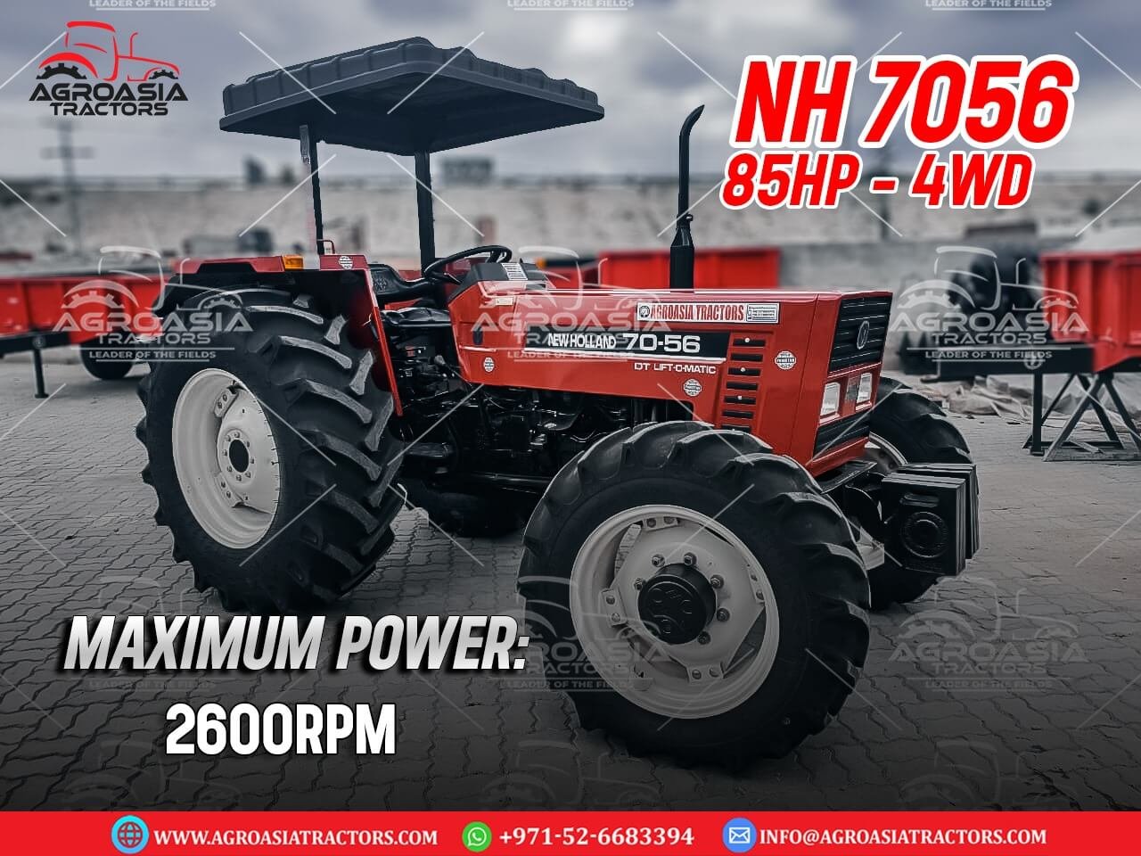 new holland NH 7056 85hp tractor for sale from agroasia